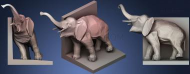3D модель Подставки для книг в виде слонов (STL)